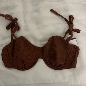 Brand New with Tags Abercrombie Curve Love Bikini Top in Brown
